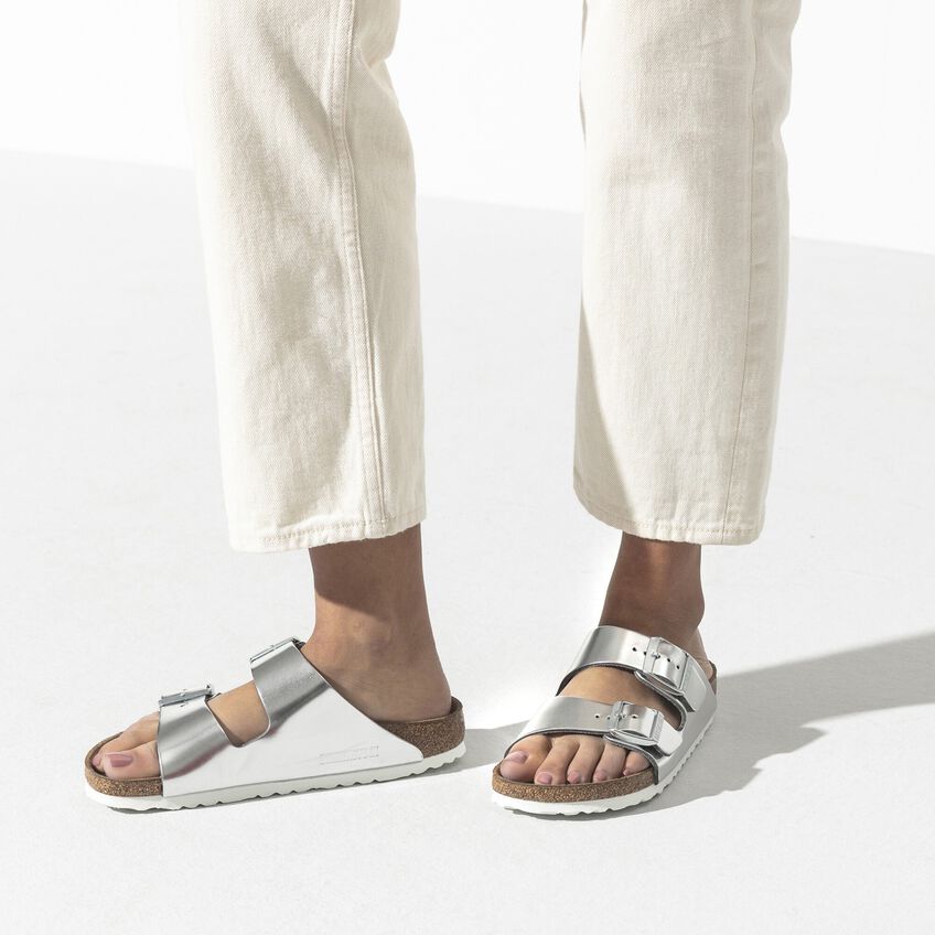 ビルケンシュトック  アリゾナ ソフトフットベッド BIRKENSTOCK Arizona SFB LENA Metallic Silver