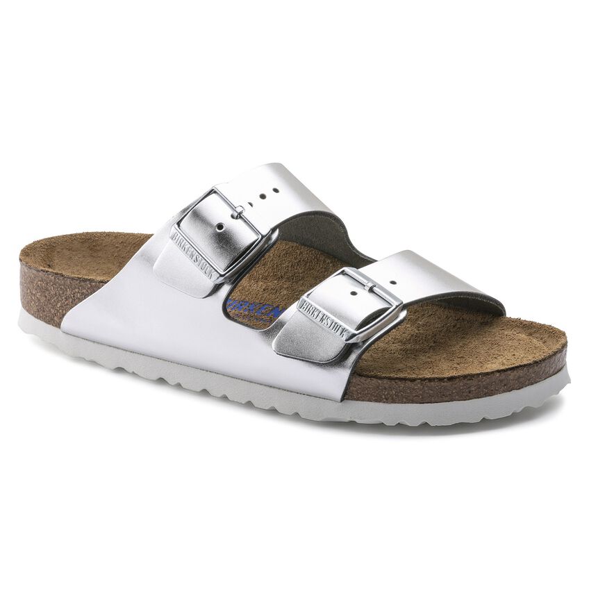 ビルケンシュトック  アリゾナ ソフトフットベッド BIRKENSTOCK Arizona SFB LENA Metallic Silver