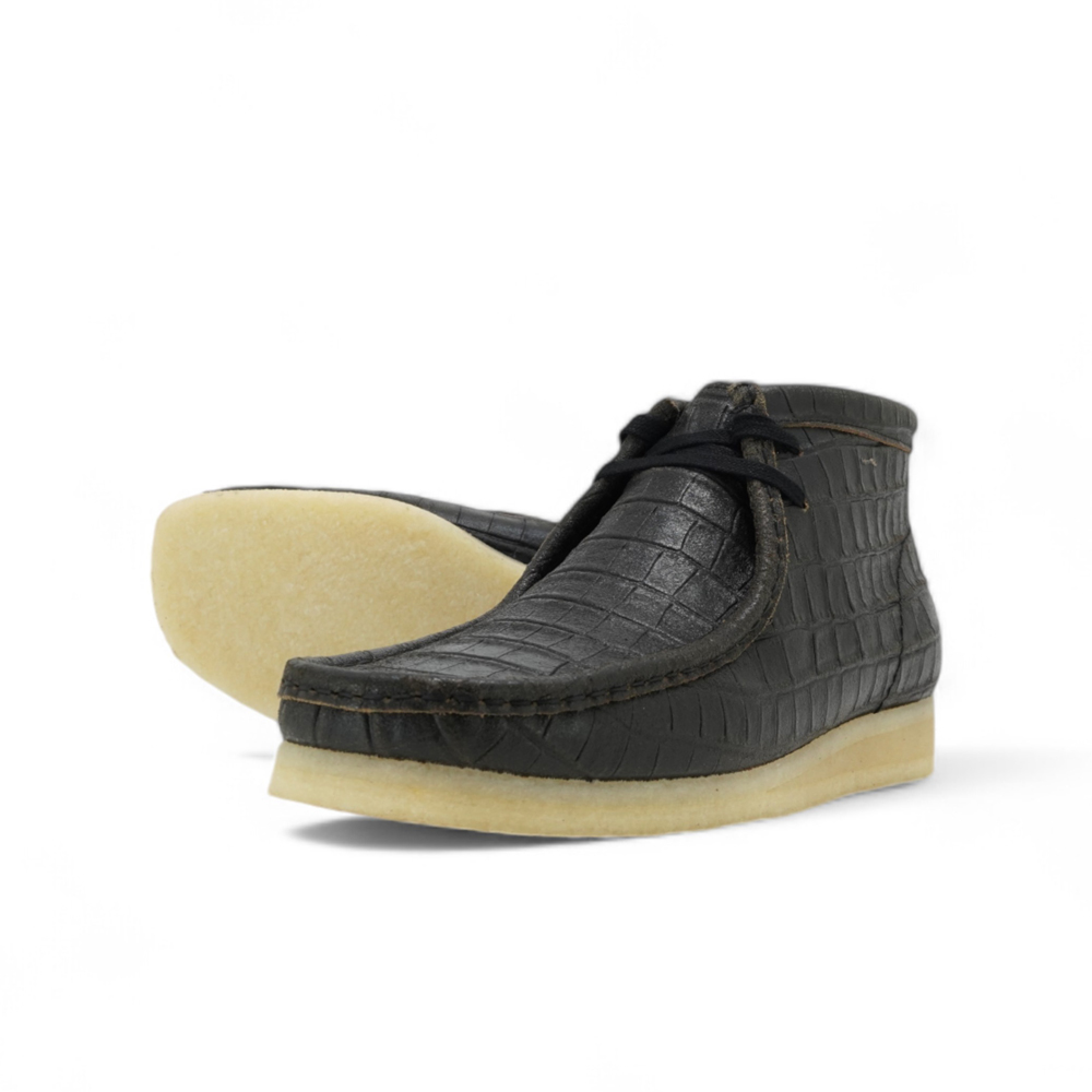 クラークス ワラビー ブーツ Clarks Wallabee Boot BlkCroc Distress