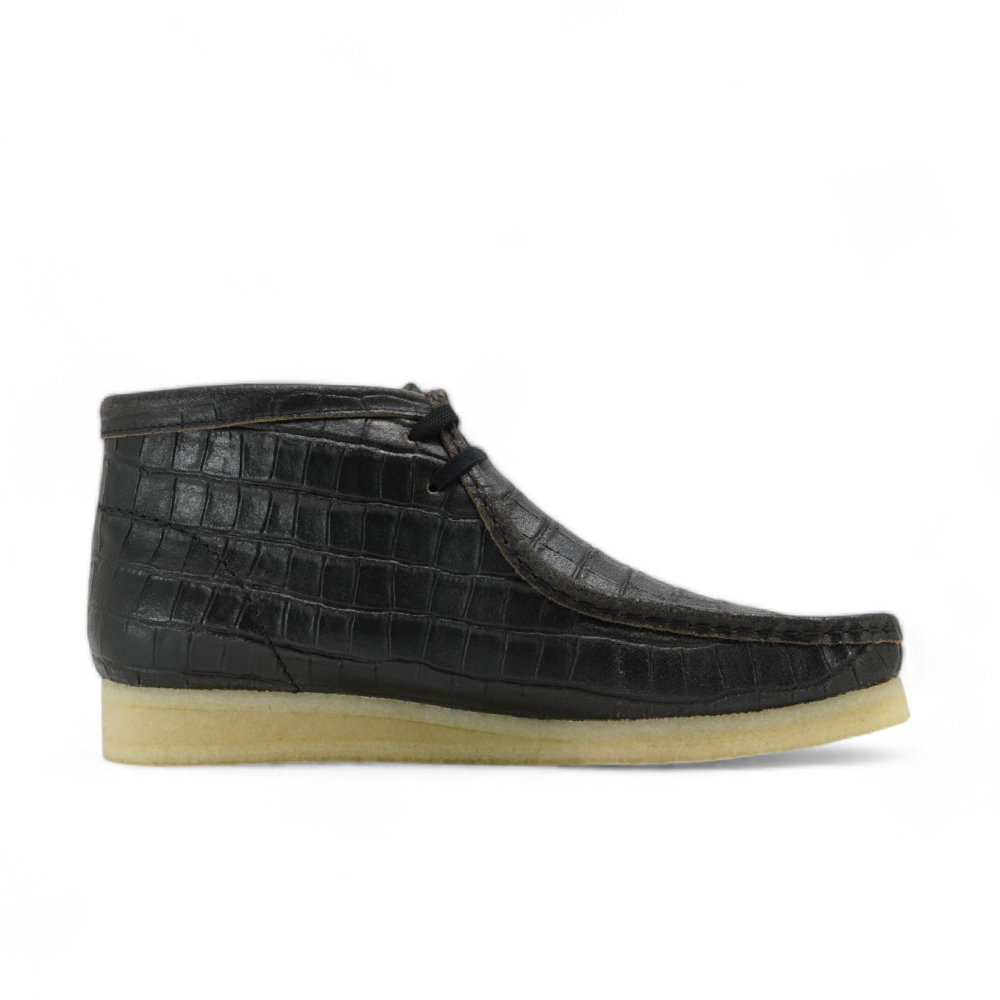 クラークス ワラビー ブーツ Clarks Wallabee Boot BlkCroc Distress