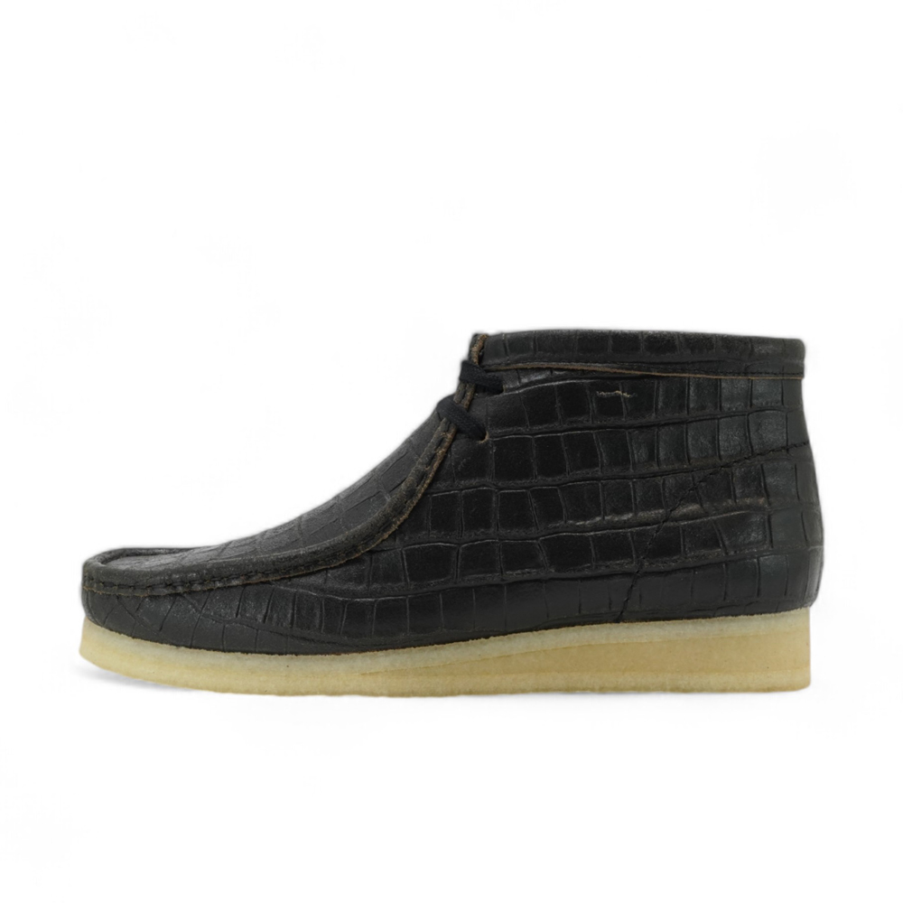 クラークス ワラビー ブーツ Clarks Wallabee Boot BlkCroc Distress