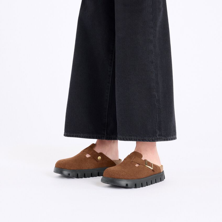 ビルケンシュトック  ボストン チャンキー  BIRKENSTOCK BOSTON CHUNKY LEVE DARK TEA/BLACK